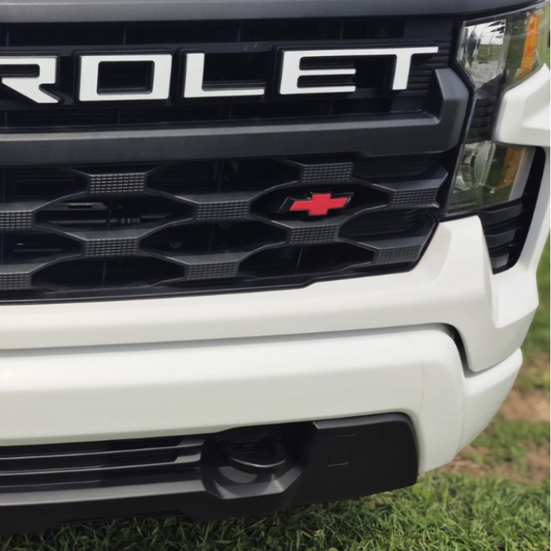 Advanced Trims GLOSS WHITE 2022-25 Chevy Silverado Bowtie Side Grille
