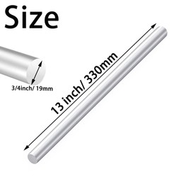 2PCS Aluminum Rod 3/4 inch Aluminum Round Bar Stock 6061 Solid Extruded Lathe Bar Stock Aluminums Round Rod 13 inch Round for Industrial, DIY Craft