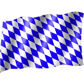 Flag of Bavaria (Small Diamonds Blue White Oktoberfest) State Flag / Country Flag / Hoisting Flag with Eyelets 150 x 90 cm Very Good Quality