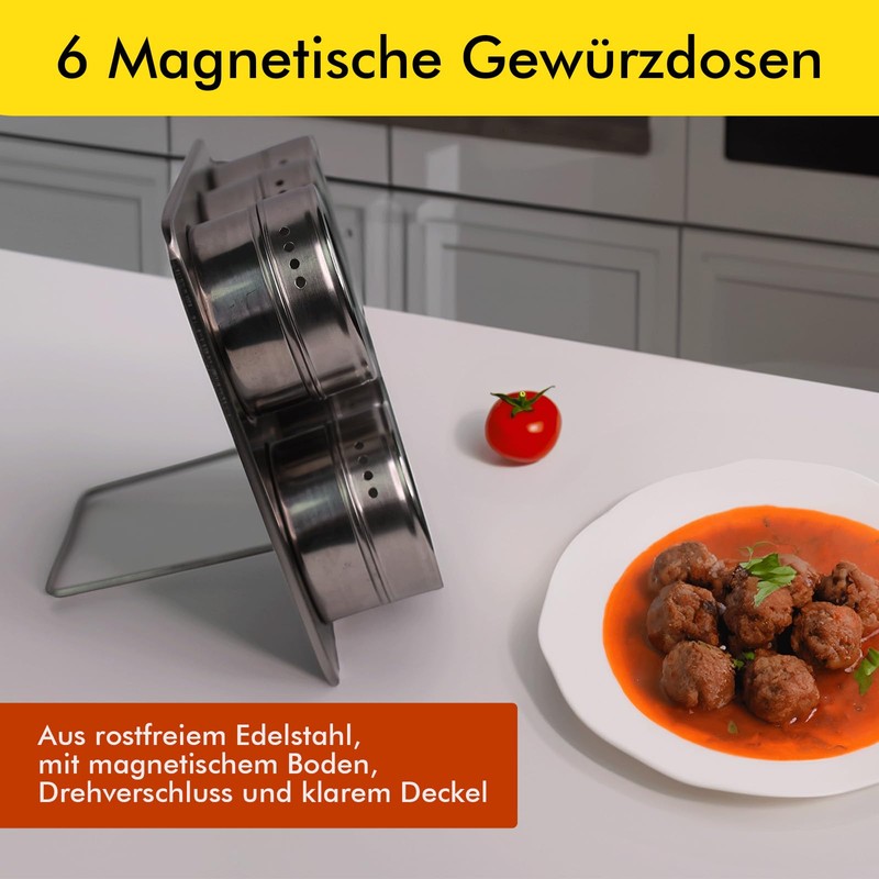 esmerina Magnetic Spice Jars Set Diameter 6 x 4.5 cm