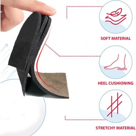 Mcvcoyh Adjust Heel Lift Height Increase Heels Cushion Insole, Heel Invisible Height Elevators for Heel Pain and Leg Length Discrepancies Heel Protectors, Heel Support Men’s Size 8-10/ Women’s 7-11