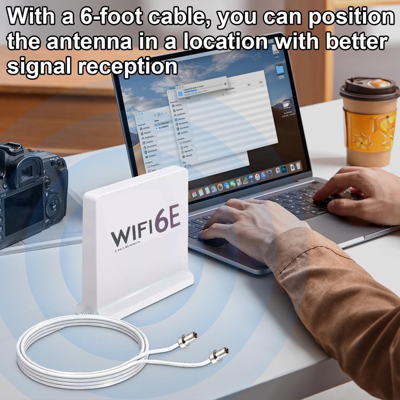 Tri-Band WiFi Antenna with 12dBi Gain and TS9 Connector –
