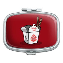 Chinese Food Takeout Box with Chopsticks Rectangle Pill Case Trinket Gift Box