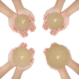 Skyflame 5" Fire Balls for Gas Fire Pits, 6 Pack Round Reusable Beige Fireballs for Indoor and Outdoor Fire Bowls, Fire Tables or Fireplaces Accessory