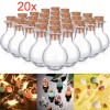 Unbranded 20x Small Cork Stopper Clear Glass Bottles Empty Jars