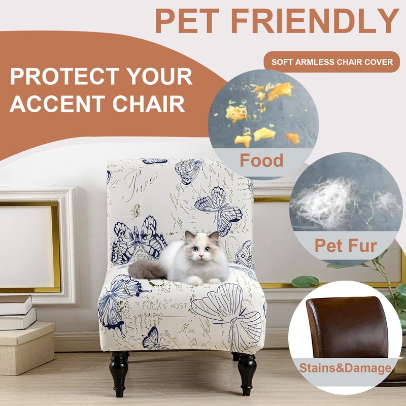 Eco-Ancheng - Funda para silla sin brazos, extraíble para sillas