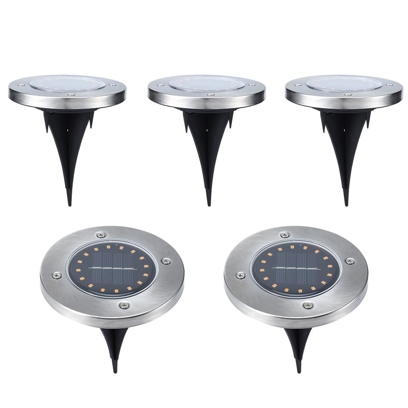 5Pcs Solar Power Underground Light Landscape Lamp 16 LED RainProof