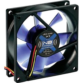 (((noiseblocker))) BlackSilentFan X-1 - 80 x 80 x 25 mm - 3 Pin - 1300 rpm - 10 dbA - 26 m3/h