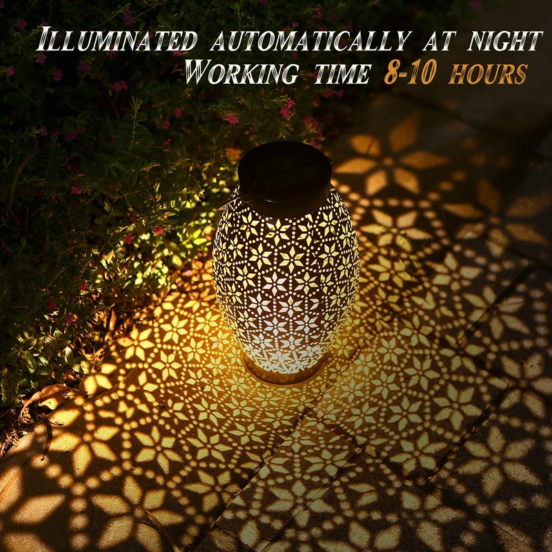 Görvitor Outdoor Solar Lantern - Metal Hanging Solar Lantern -