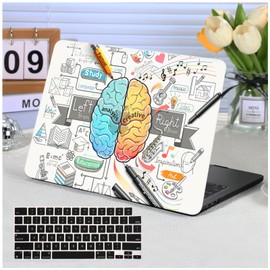 Funut for MacBook Air 13 inch Case M5 M4 M3 M2 2026 2025-2022 A3449 A3240 A3113 A2681, Funut Plastic Laptop Hard Shell Case & Keyboard Cover for M5 MacBook Air 13 inch, 11Cartoon Brain