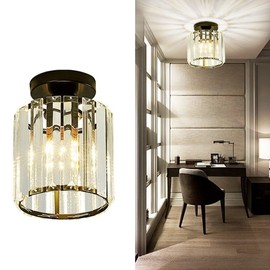 Vinilky Modern Crystal Chandelier Ceiling Light, Flush Lighting Fixture Ceiling Lamp for Kitchen, Living Room, Bedroom,Hallway