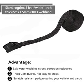 Gutezeiten Correas de Amarre Premium Cortas, Paquete de 4 Correas de Amarre Ajustables Correas de Trinquete Correas de Amarre de Trinquete Resistentes Correas de Carga con Hebilla de Leva Adecuadas Pa