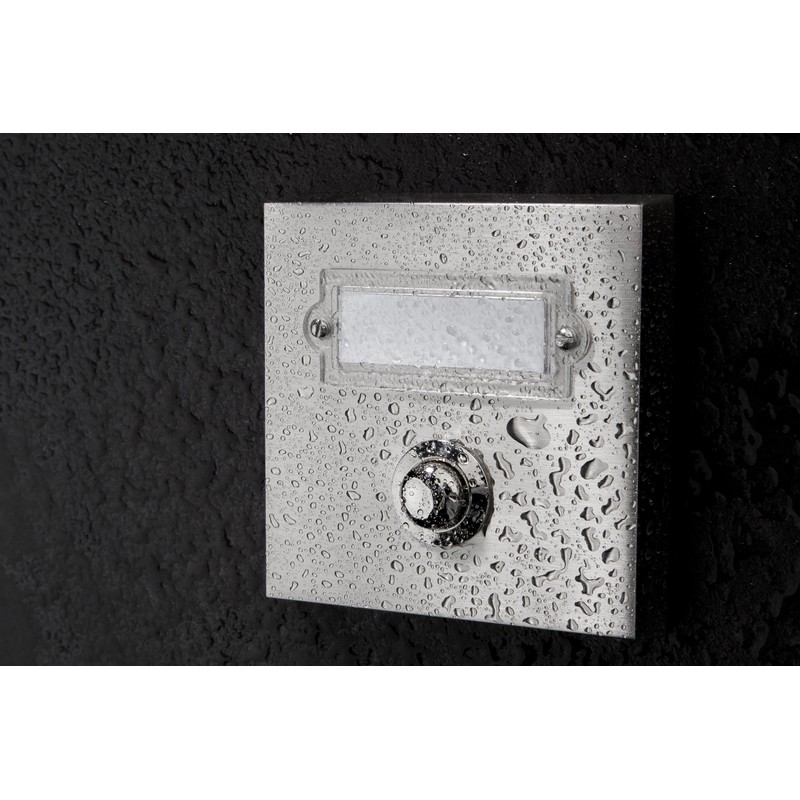 Huber Bell Plate Single Surface-Mounted Rectangular Real Metal with Stainless