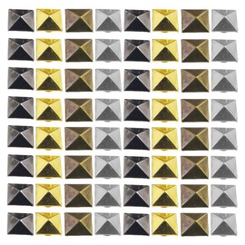 GXGM Pack of 200 Rivets Leather Square Rivets, 6 mm Metal Rivets, Punk Pyramid Rivets, DIY Leather Spike Rivets, Metal Square Rivets, Claw Rivets for Bags, Clothes, Shoes