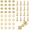 Brass Screws, Decorative Screws with Caps, 16 Pcs Self Tapping