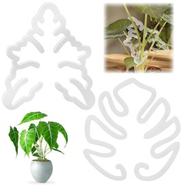 JAWUZ 2 Stück Pflanzenstütze Monstera Pflanzenstütze Staudenhalter Garten Stützring Durchsichtige Pflanzenstütze Stängelstützenhalter Monstera Pflanzenclip Pflanzengreifer Stielhalter