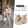 Athlefit Women's Chelsea Boots Fashion Lug Sole Chunky Heel Slip