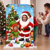5.4 ft Christmas Cardboard Cutout Stand Up Santa Claus Elves