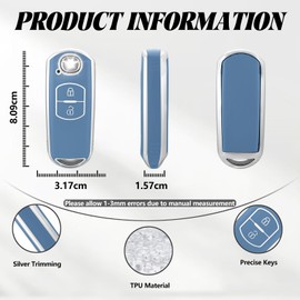 TOOMUME Car Key Cover TPU, Car Key Case Fit for Mazda 2/3/6 M2 M3 M6 CX-3 CX-4 CX-5 CX-7 CX-8 CX-9 CX-30 CX-60 MX-5 MX-30 Atenza Axela, Protective Key Fob Cover Key Fob Case - Smart Key