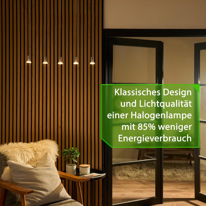 greenandco 5x CRI 90+ MR16 GU5.3 Dimmable LED Spotlight, 6.5