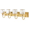 Ralbay Gold Vanity Lights 4-Lights Gold Crystal Bathroom Vanity Lights