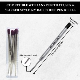 5 pack, Pen Savings Ballpoint Pen Refills Compatible With Parker Ballpoint Pens, Medium Point (Bulk Packed) (Black)