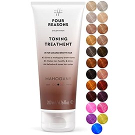 FOUR REASONS Hair Dye Conditioner – Mahogany – Natural Conditioner and Intensive Tint for Hair – Semi-Permanent Hair Dye in Dark Brown – Intense and Gentle Colours Tint