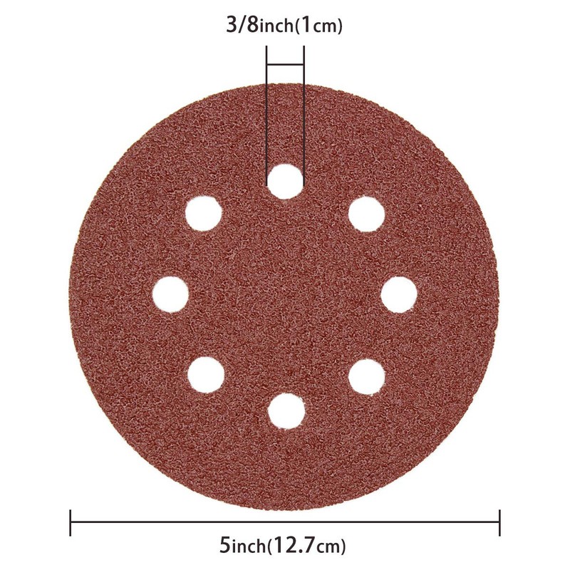 LESNIC 125mm Sanding Discs 50 pcs, 60 Grit Sanding Sheets