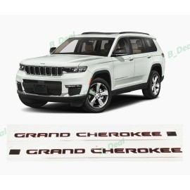 Grand Cherokee 2PCS Door Gloss Black Red Emblems Fit For 2021-2024 Jeep Grand Cherokee WL/WK