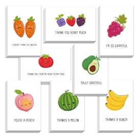 Biturat 48 Fruit Pun Thank You Card Set, Funny Note Cards Pack with Envelopes, Fun Greeting Notecards Bulk, Cute Boxed Assortment Quip Cards for Gratitude, Recognition, Appreciation, 4 x 6 in