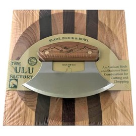 The ULU Factory Alaskan Knife Chopping Board With Large Bowl, Seaplane Scene