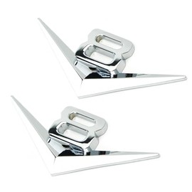 Pair Set Metal V8 Emblem Logo Engine V-8 Badge Trunk Door Suitable for SUV Auto Truck Car Pickup (Silver)