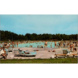 c1960s Saratoga Spa State Park Springs New York Swimming Pool Postcard