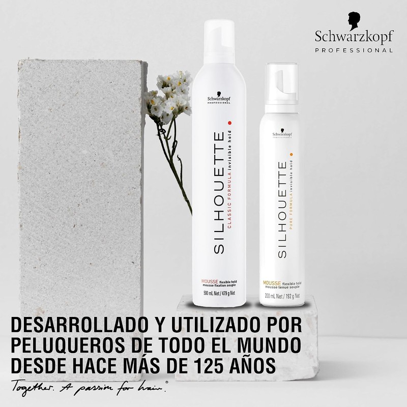 SILHOUETTE Espuma Flexible Hold, Fijación Duradera, Volumen y Brillo 200
