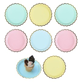 EsiFare Paper Plates, Disposable Plates, Cute, Paper Tableware, Parties, 7 inches, 8 Pieces, Celebration Tableware, Disposable Plate; Paper Plates, Birthday or Cherry Blossom Viewing, Barbecues