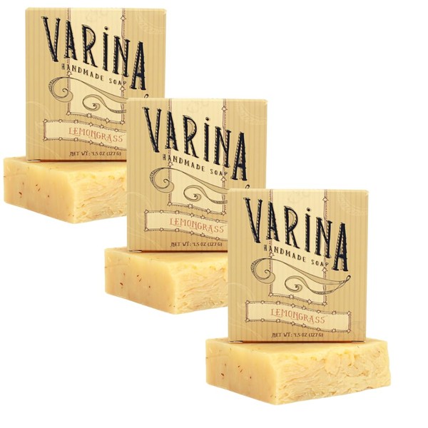 Varina Organic Lemongrass Bar Soap - Gentle Cleansing for Sensitive