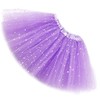 Womens Adult Sparkle Elastic 3 Layered Tulle Tutu Skirt (Light