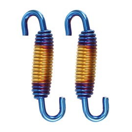 A ABSOPRO Pack of 2 Motorcycle Universal Exhaust Springs Pipe Spring Stainless Steel Exhaust Spring for Motorcycle Scooter 58 mm Blue Gold