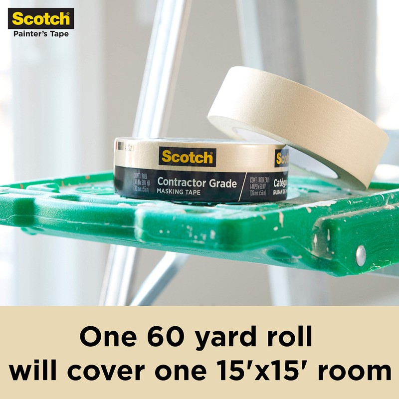 Scotch Contractor Grade Masking Tape, 1.41 inches by 60.1 yards