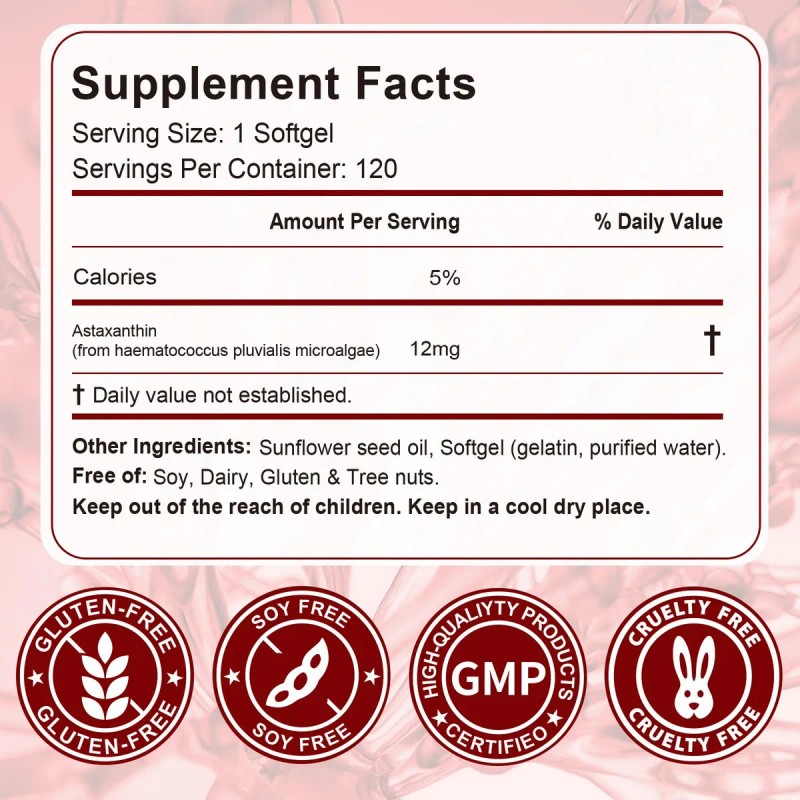 Nenmaokenu Astaxanthin 12 Mg 120 Softgels