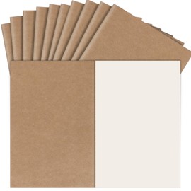 cssopenss 10 Pack Blank Kraft Notebook, A5 Blank Paper Sketchbook, 8.3x5.5 Inches Notebook Bulk for Work, Drawing, Doodling, Writing, Student Gift School Office Supplies, 60 Pages