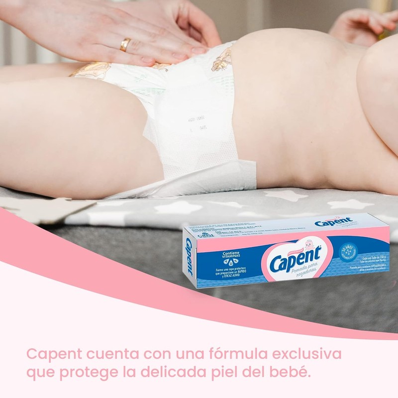 Capent - Pomada Rozaduras Bebé 25% Óxido de Zinc, Alivia
