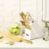 Marco Almond® Gold Knife Set, Knife Block Set MA21,Titanium Coated