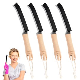 Fidrisen 4Pcs Wooden Hard Bristle Crevice Cleaning Brush, Multifunctional Gap Scrub Brush, crevice cleaning brushes for household use,Bathroom Kitchen Shower Window Grout Tile