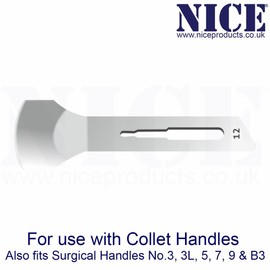 50 x NICE No.12 Gouge Sterile Carbon Steel Blades GCS12 for Manicure and Pedicure