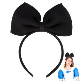 Generic Bow Headbands Headdress for Women and Girls, Perfect Hair Accessories for Alice in Wonderland Cosplay (Black)