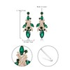Flyonce Marquise Wedding Earrings for Brides Bridal, Green Rhinestone Crystal