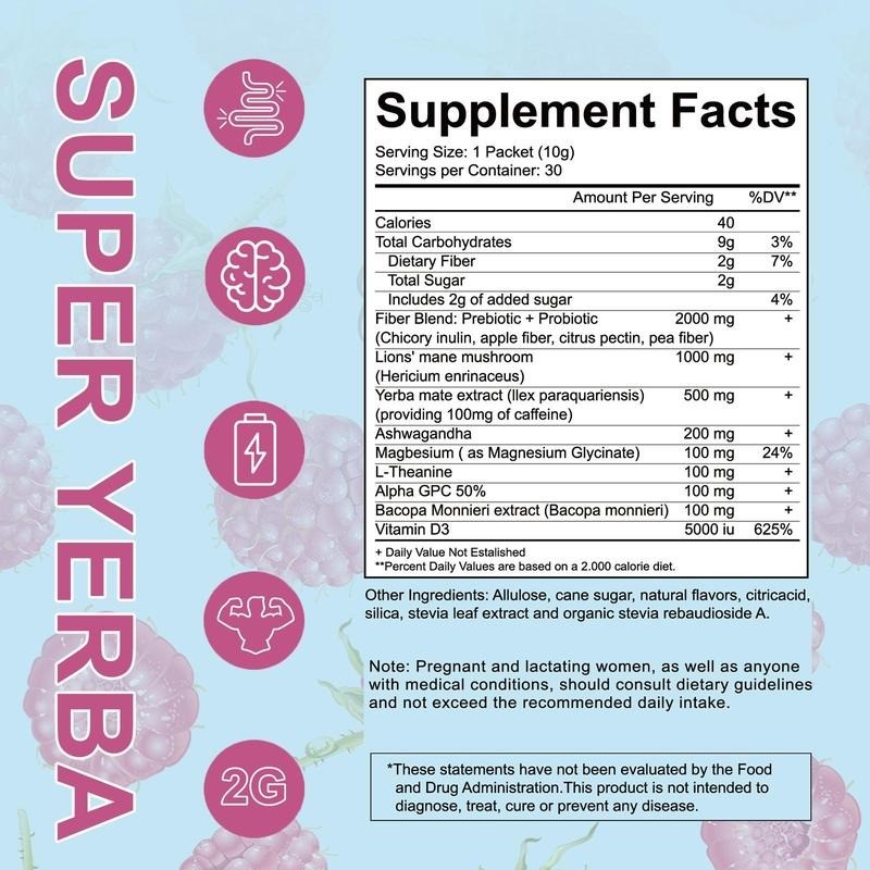 Super Yerba Instant Tea – Raspberry Lemonade | Natural Brain