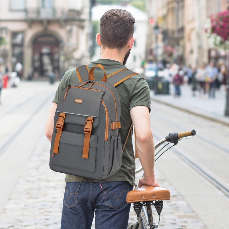 KONO Men's Backpack Portability Travel Backpack Waterproof with Adjustable Buckle