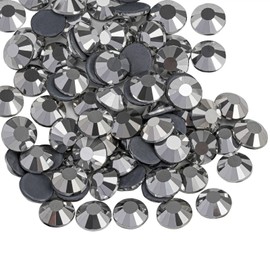 Beadsland Hotfix - 1440 diamantes de imitación de cristal con parte trasera plana para manualidades, ropa, decoración de bricolaje, hematita plateada,